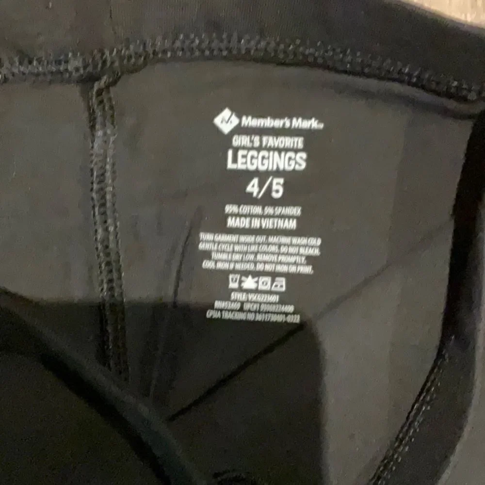 Members mark, girls, black leggings, various‎ sizes available